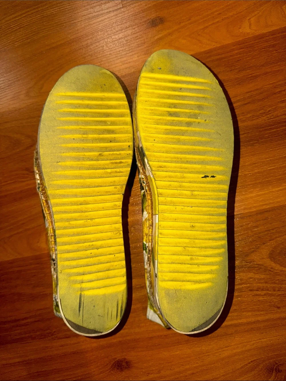 Dolce & Gabbana Yellow Lemon Print Canvas Espadrilles